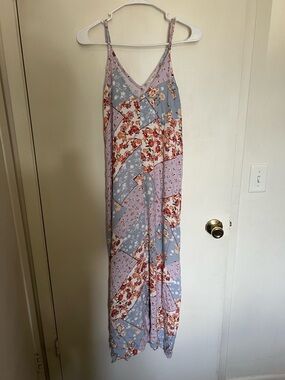 lovestitch Lavender and Dusty Blue Floral Patchwork Maxi Dress